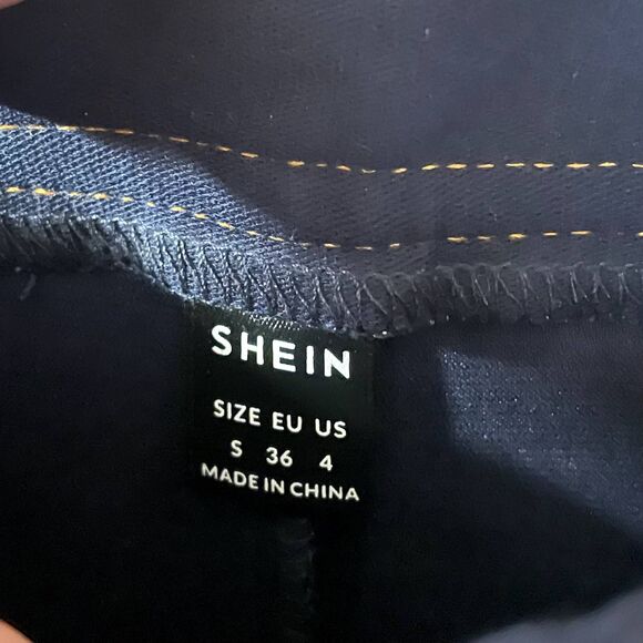 SHEIN NWOT Indigo Stretchy Denim Pants Size 4 - Picture 4 of 9
